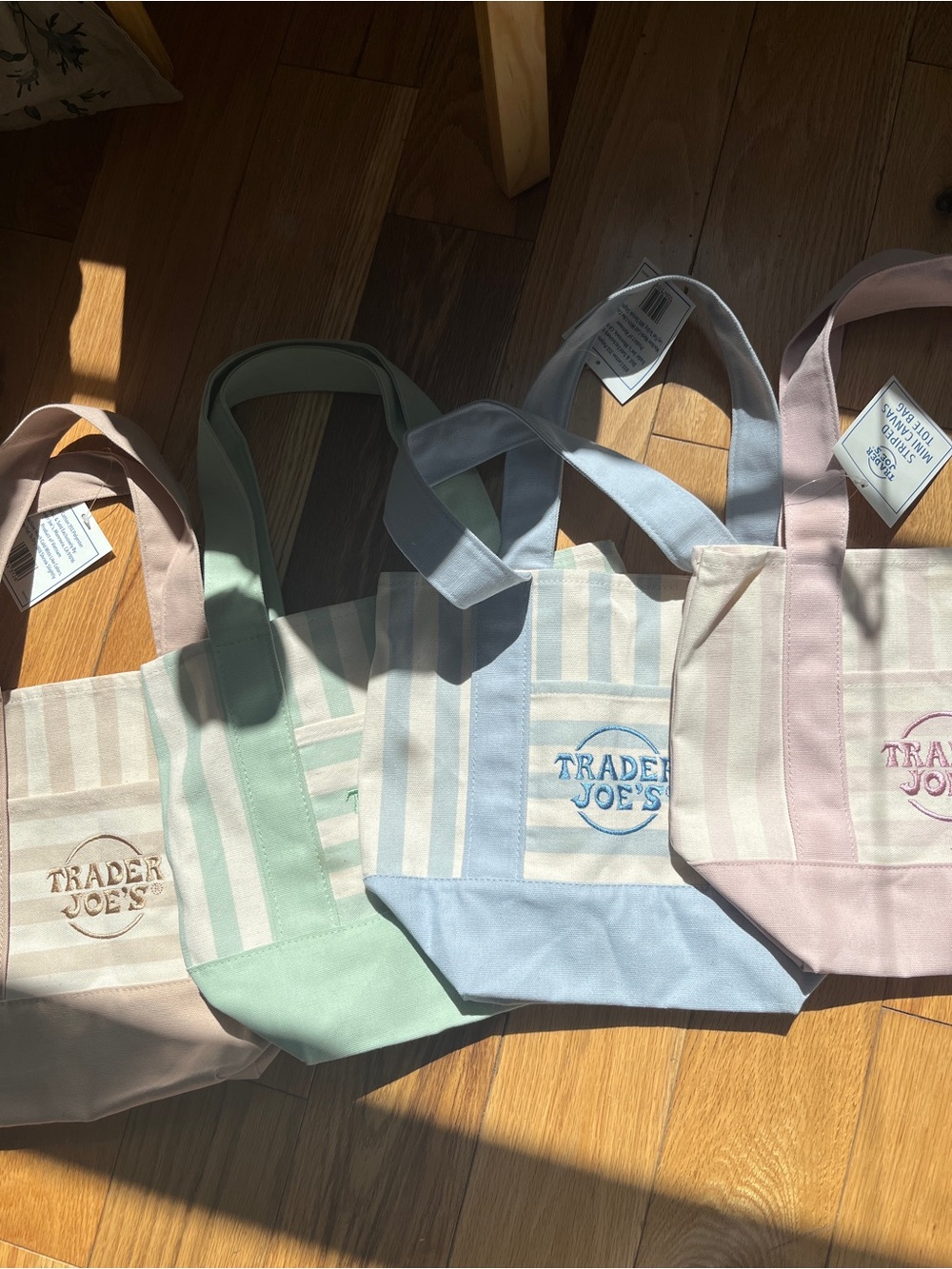 Trader Joe’s Summer 2026 striped mini canvas tote set